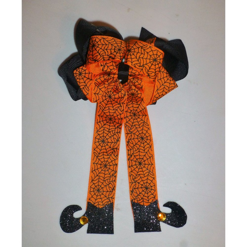 Halloween Witch 4.5-Inch Bow Girls Hair Clip